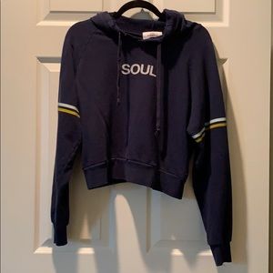 SoulCycle Grinding cropped distressed hoodie